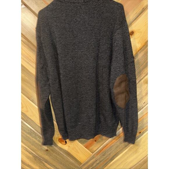 CHAPS Men's 1/4 Button Pullover Sweater Gray W/Elbow Patches Size XLarge Regular - Picture 5 of 7